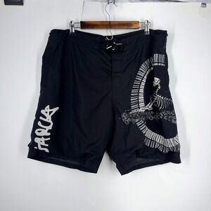 Section 119 Jerry Garcia Bertha Skeleton Board Shorts Mens Grateful Dead Size 38